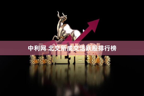 中利网 北交所成交活跃股排行榜